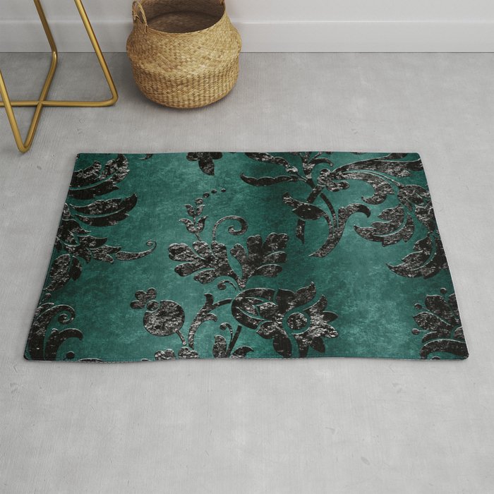 Embossed Black Velvet 07 Rug