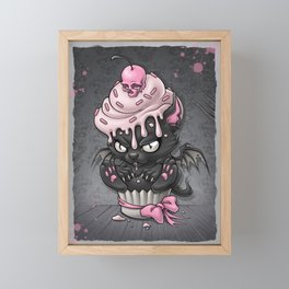Devil Kitty Cupcake Framed Mini Art Print