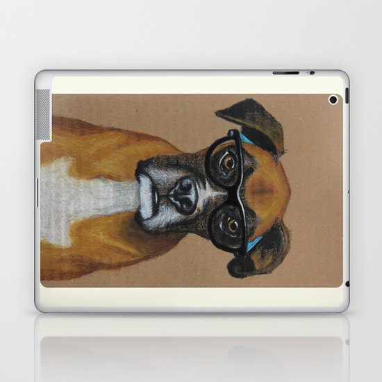 Hipster Boxer dog Laptop & iPad Skin