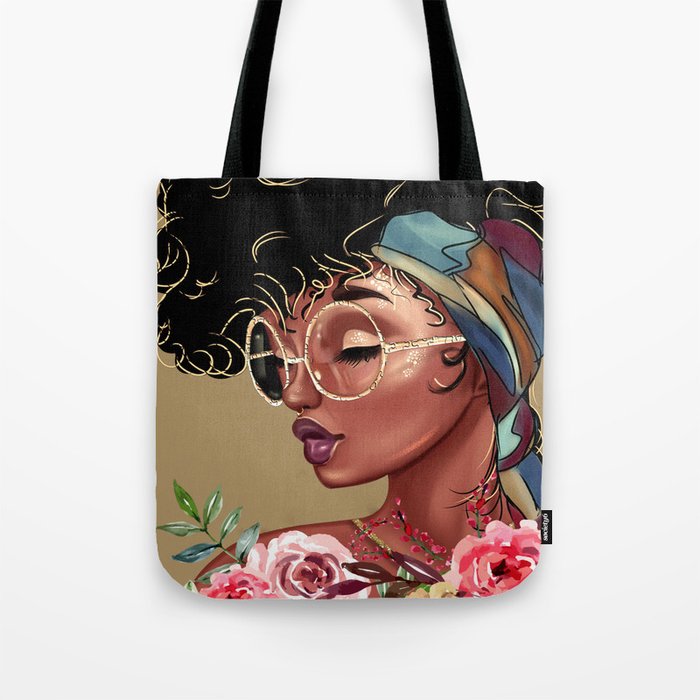 Solitude Blank African American Black Woman Artwork Tote Bag by newcrownsandthrones Society6