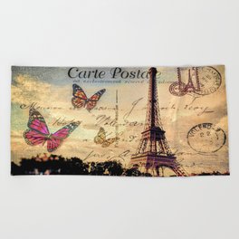 Vintage Paris-Carte Postale Beach Towel