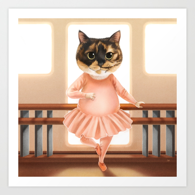 Ballerina Cat Art Print by Semoon | Society6