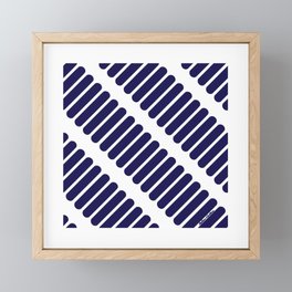 Navy Line Pattern  Framed Mini Art Print