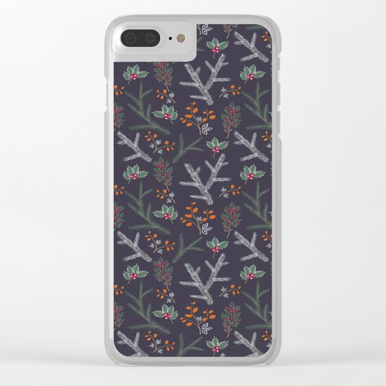 Retro. Christmas pattern . Clear iPhone Case