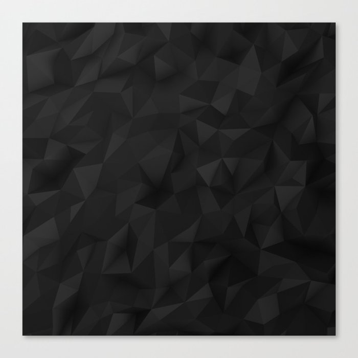 Black 3D Low Poly Background Canvas Print