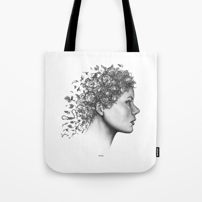 Spring Woman Tote Bag