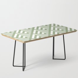 Midcentury Sage Green Geometric Minimalist Coffee Table