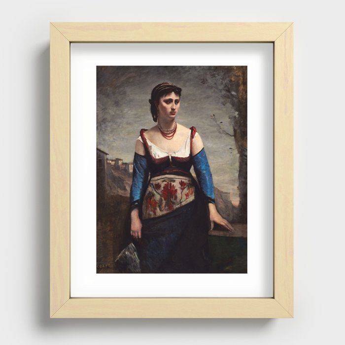 Agostina, 1866 by Jean-Baptiste-Camille Corot Recessed Framed Print