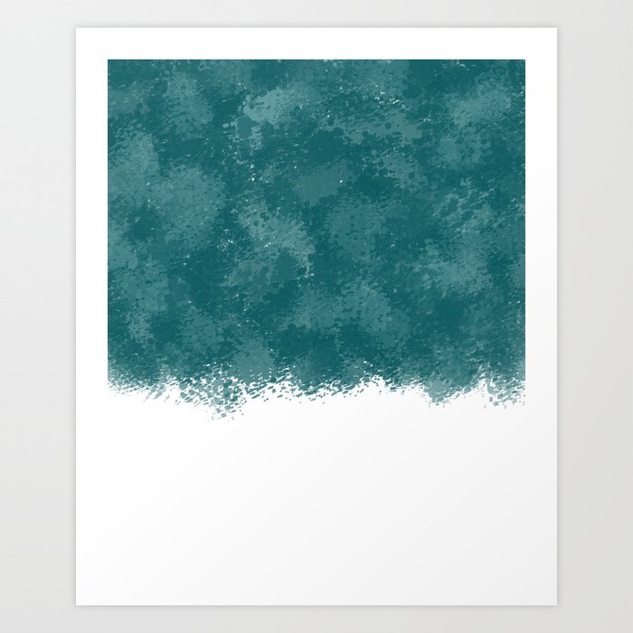 Teal Abstract Art Print By Foxgloveandivy