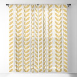 Scandinavian Mid Century Pattern Yellow Sheer Curtain