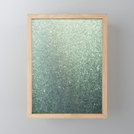 Sparkly ice pattern - glitter and glamour gradient in green - macro photography Framed Mini Art Print