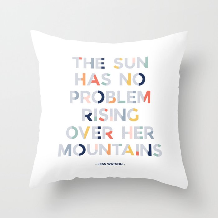 The Sun And Her Mountains Throw Pillow