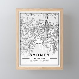 Sydney tourist map Framed Mini Art Print