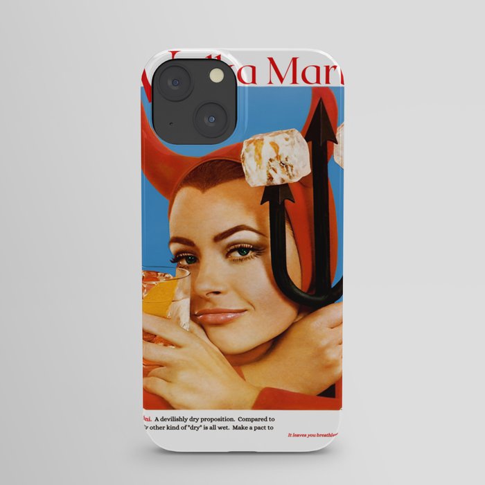 Devilishly dry vodka martini, devil pitchfork vintage advertisement poster / posters iPhone Case