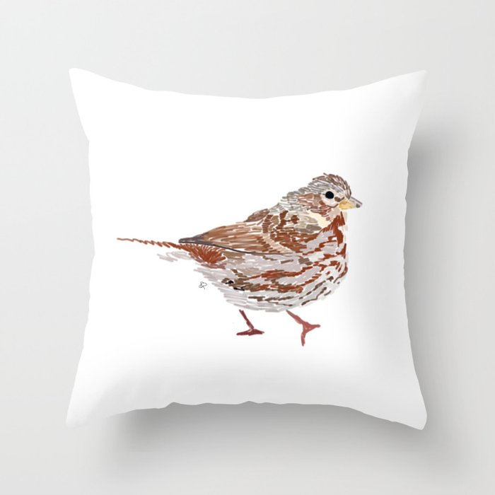 Fox Sparrow Throw Pillow