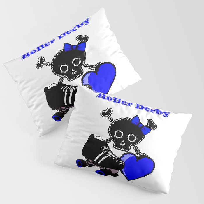 Roller Derby Heart (Blue) Pillow Sham