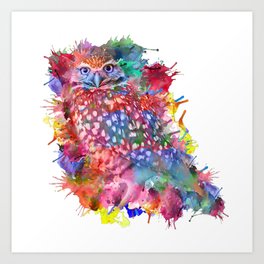 Rainbow owl Art Print