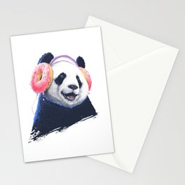 Panda in headphones Stationery Card