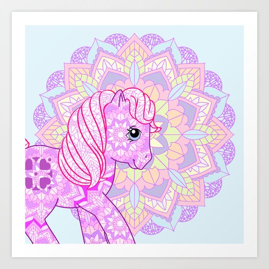G1 My Little Pony Mandala Sundance Art Print By Gertee Society6