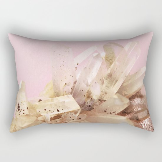 Quartz Crystals on Blush Rectangular Pillow