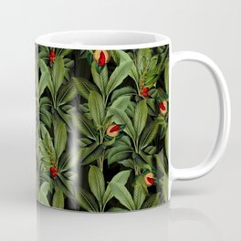 Vintage Exotic Midnight Botanical Leaves And Fruits Garden Coffee Mug
