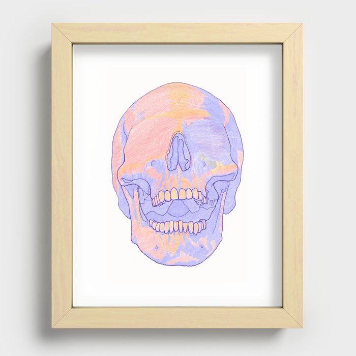 Blind Skull White Recessed Framed Print