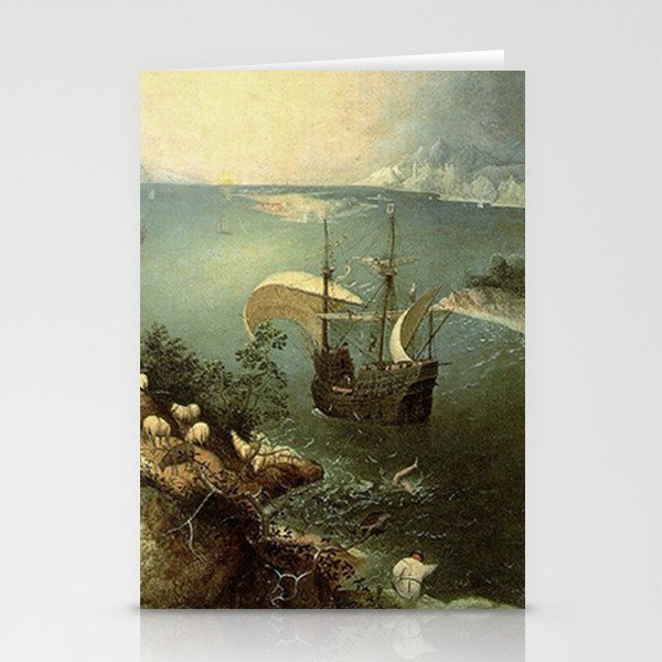 Landscape with the Fall of Icarus - Pieter Bruegel Stationery Cards