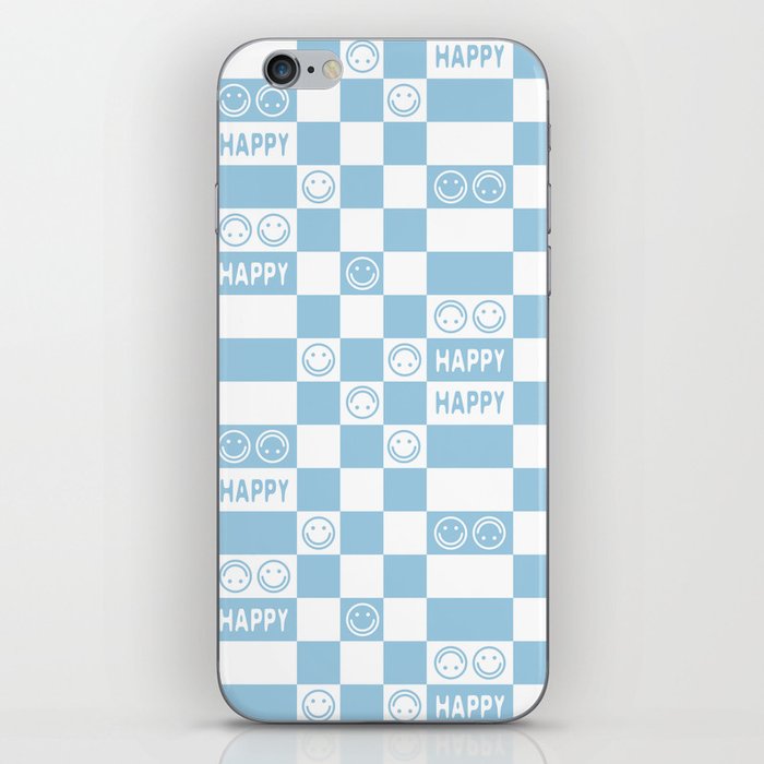 HAPPY Checkerboard 2.0 (Morning Sky Light Blue Color) iPhone Skin
