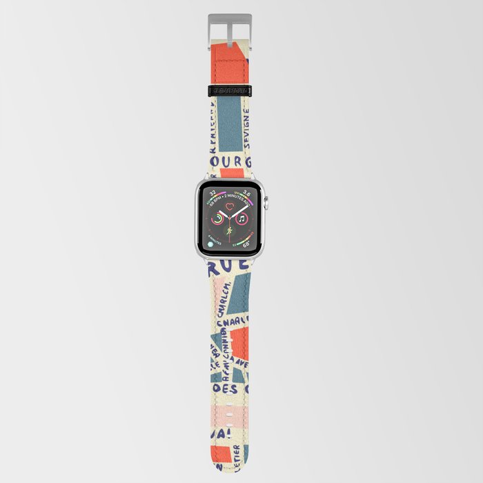 paris map blue Apple Watch Band