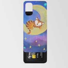 Little tiger sleeping on the moon Android Card Case