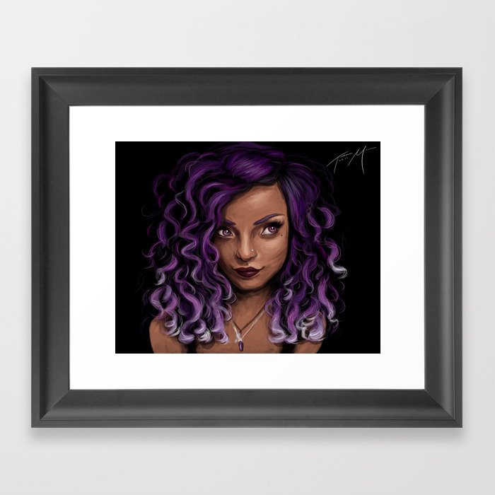 Indigo in Purple Framed Art Print