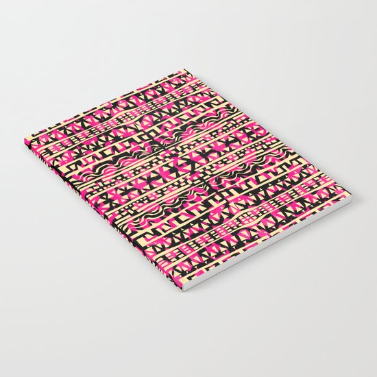Tapestry Pattern Small Scale - Golden Pink Notebook