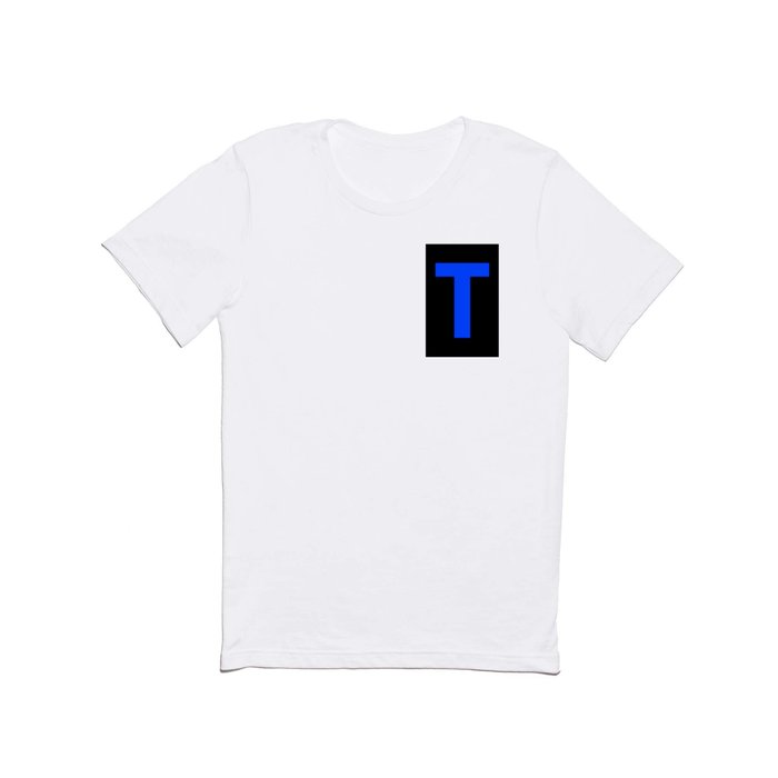 Letter T (Blue & Black) T Shirt