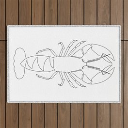 Lobster - one line illustration Outdoor Rug