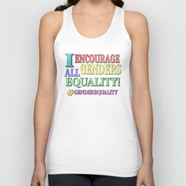  "ALL GENDERS EQUALITY" Cute Expression Design. Buy Now Unisex Tank Top