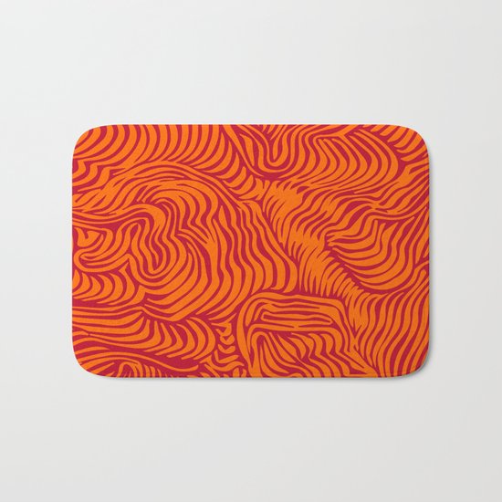 orange red flow Bath Mat