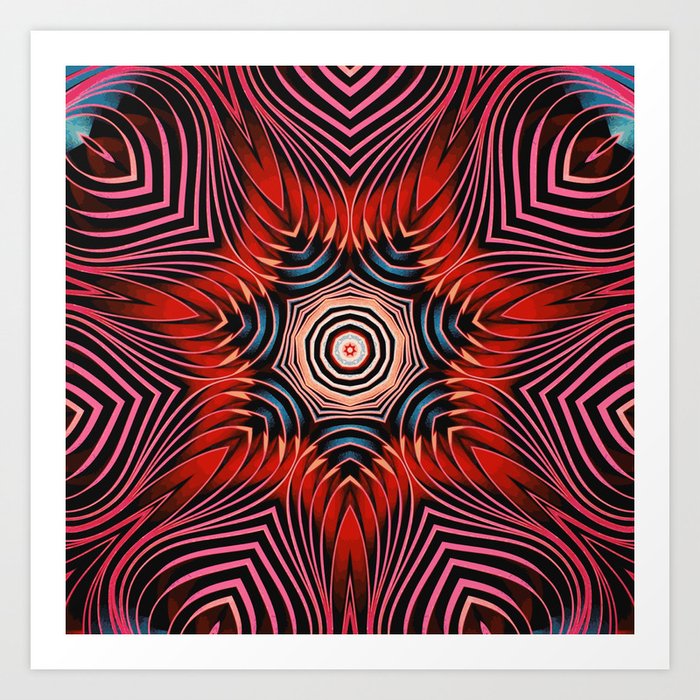 Abstract Rose Mandala Art Print