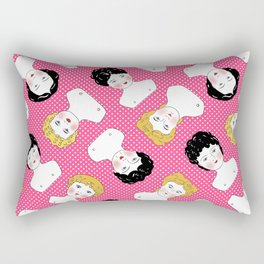 Antique Dolls - Hot Pink Rectangular Pillow