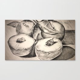 Charcoaled Peaches Canvas Print