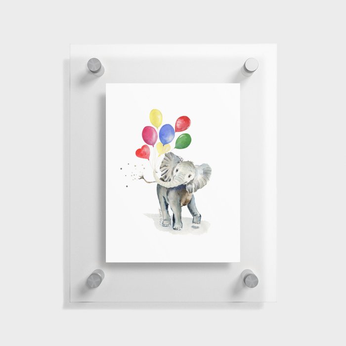 Happy Baby Elephant  Floating Acrylic Print
