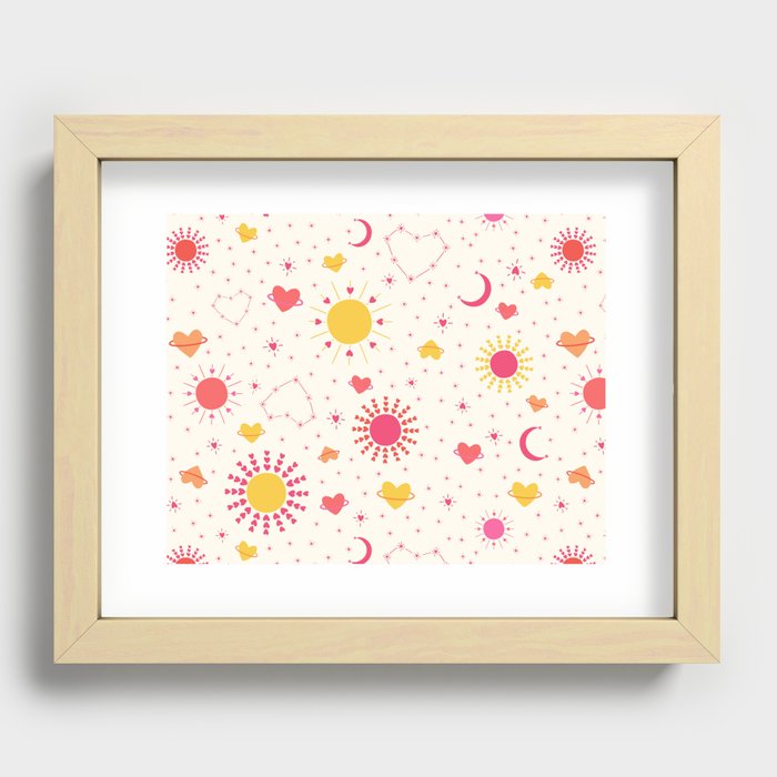 You Are My Sun, My Moon, and All of My Stars Pattern Recessed Framed Print