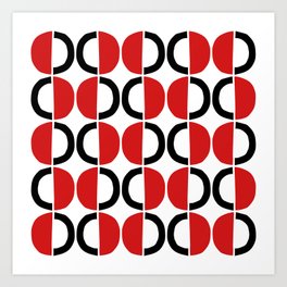 Mid Century Modern Half Circle Pattern 564 Art Print