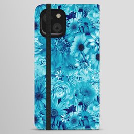 mystery blue floral bouquet aesthetic cluster iPhone Wallet Case