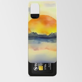 Watercolor Bright Sunset in Orange Android Card Case