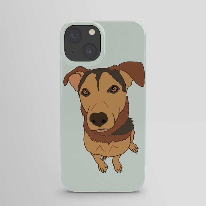 Happy Mutt Puppy Dog Illustrated Print iPhone Case