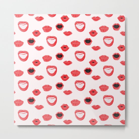 Pretty Lips Pattern Metal Print