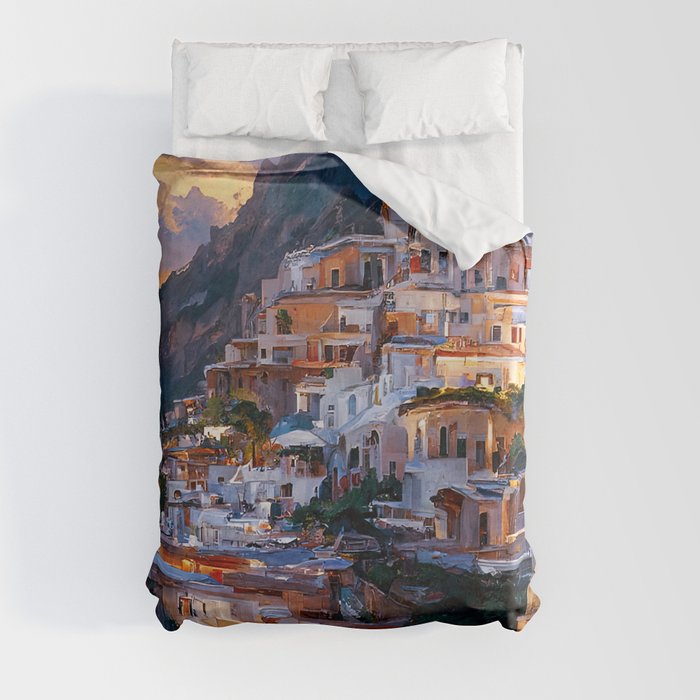 Panoramas of Italy, Positano Duvet Cover