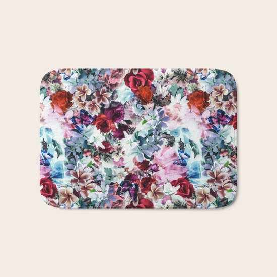 Floral Pattern Bath Mat