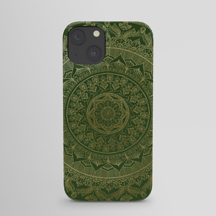 Mandala Royal - Green and Gold iPhone Case