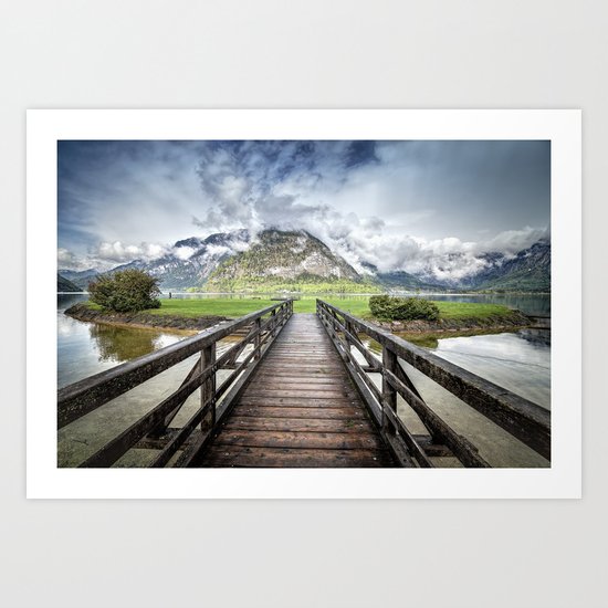 Hallstatt lake Art Print